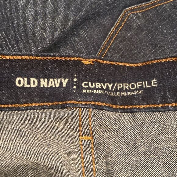 Old Navy Dark Wash Jeans curvy profile mid rise 18 short - Picture 3 of 4